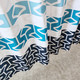 Geometric Shower Curtain - Navy Blue & Teal & White